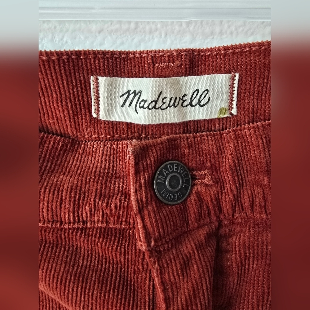 Madewell Women Rust Corduroy Pants - Picture 3 of 11